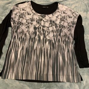 Silky front with TShirt material in back top